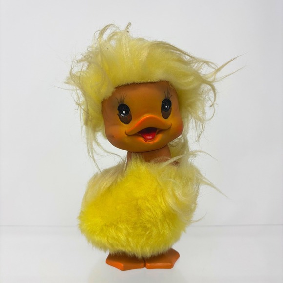 Kamar Inc 1969 Vintage Original Yellow Duckling Doll Japan Rubber Face Rare